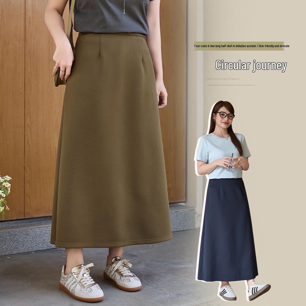 Plus Size High Waist A-Line Skirt: Flaw-Covering, Slimming, Versatile