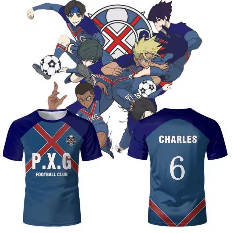 Anime Charles Košile Cosplay Kostýmy #6 Fotbalový Klub Dres Charles Fotbalové Tréninkové Tričko 3D Tisk