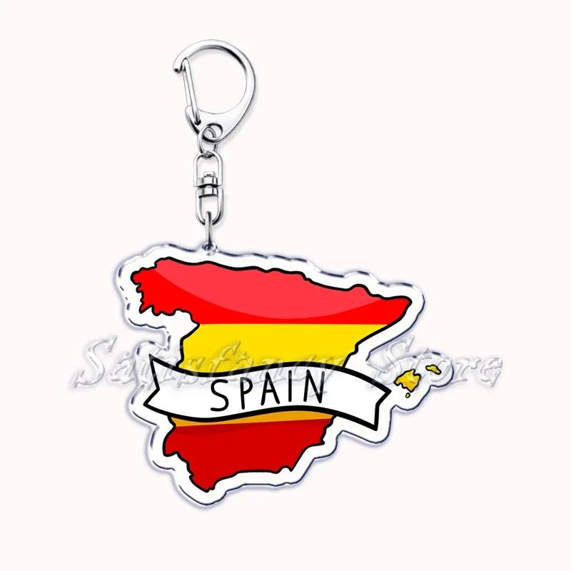 France Scotland Country Maps with Name Acrylic Keychains Keyring for Accessories Bag Pendant Key Chain Ring Jewelry Friend Gifts