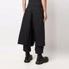 Y-3 FW21 Solid Color Asymmetrical Layered Wide-Leg Casual Pants Men pants Black HB3352