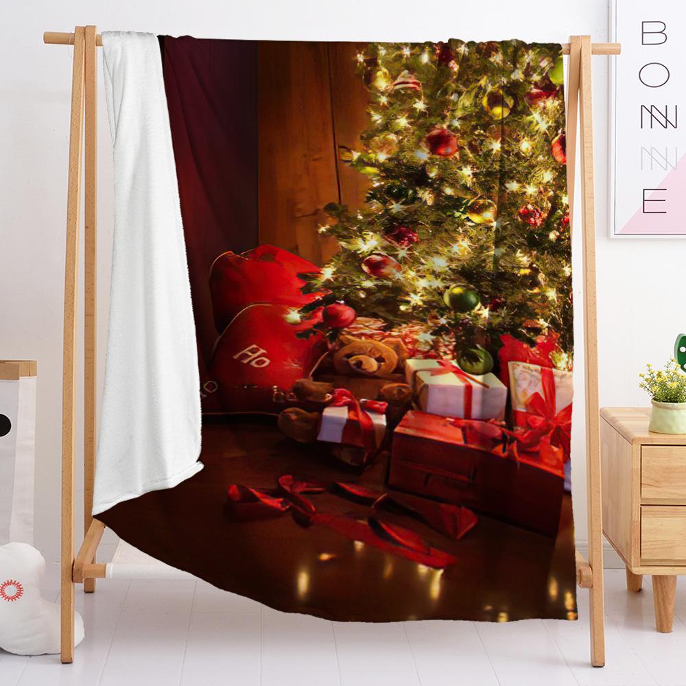 Flannel Blanket Red Christmas Bedroom Blanket European And American Size Blanket Digital Printing