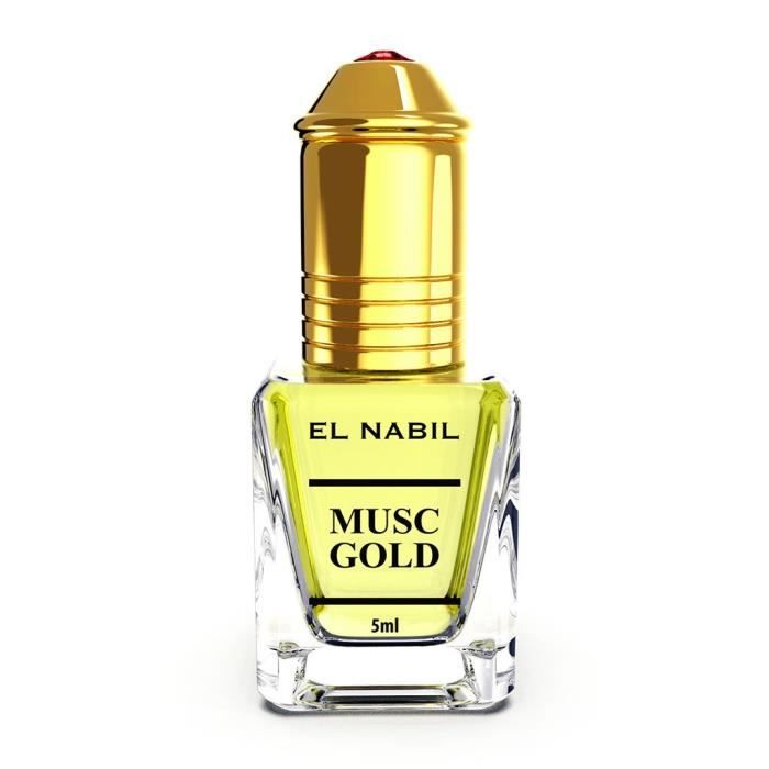 Extrait de Parfum - EL NABIL - MUSC GOLD - Roll-On 5ml - Parfum sans alcool - Notes fruitées