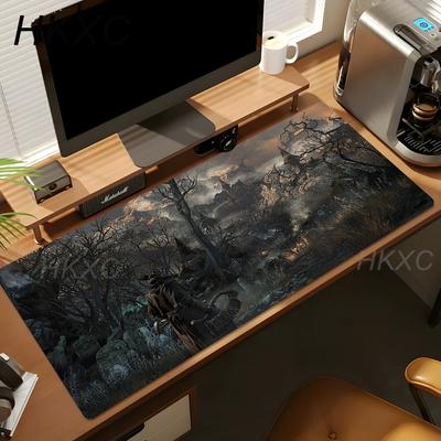 Esports Bloodborne Mouse Pad Battle Warrior Mousepad XL Desk Mat Non Slip Rubber Base Soft Fabric Game Room Desk Mouse Pad
