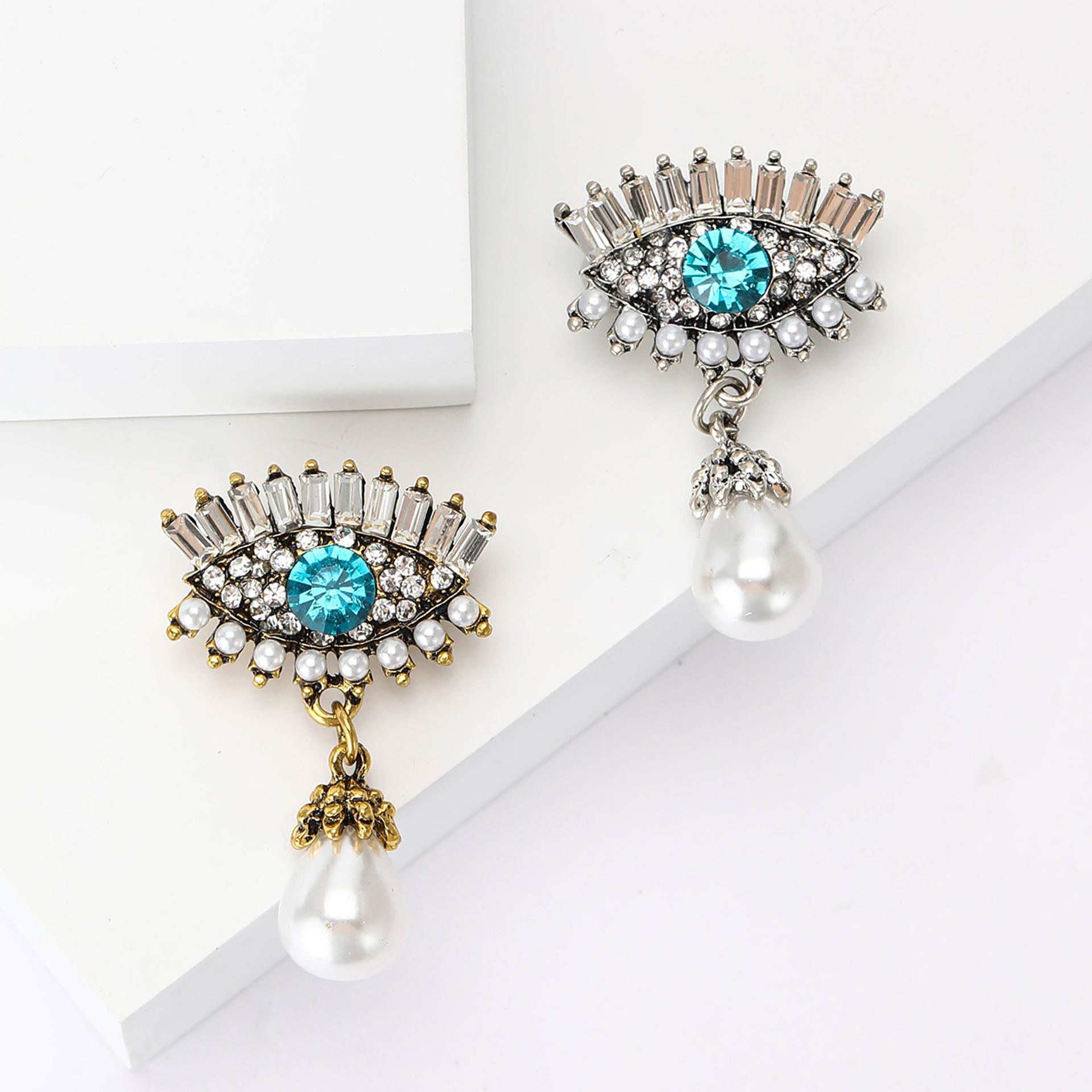 

Корейская версия броши-подвески с жемчугом Water Diamond Devil s Eye, высококачественная мужская и женская одежда, корсаж