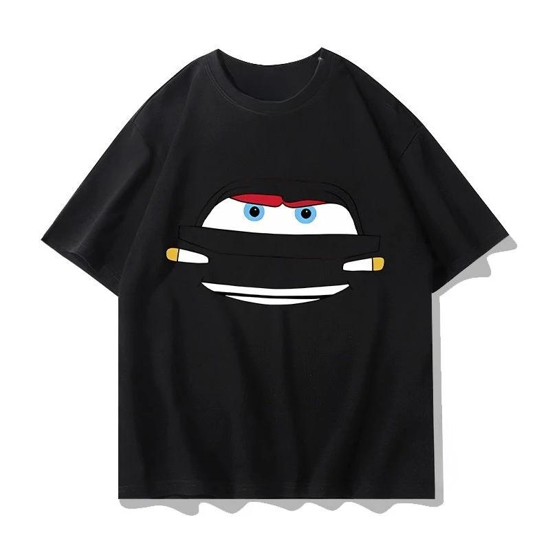 Smile Cars McQueen Unisex T-shirt Gift for Couple Cotton Tops Tees Short Sleeve Clothing Streetwear Oversized Unisex