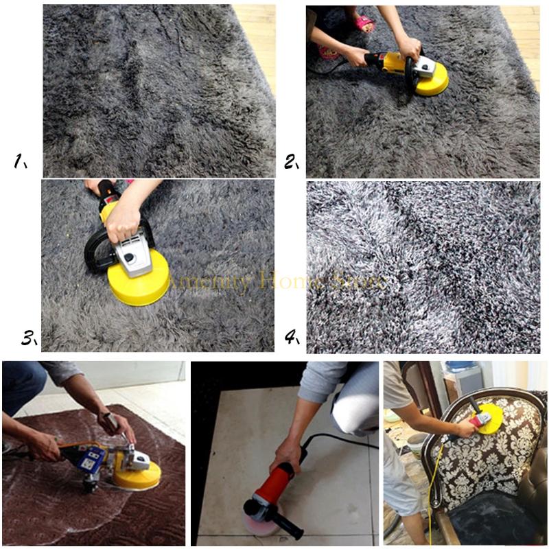 150mm Kraft-Scheuerbürste Schwere Bohreraufsatz zur Reinigung von Leder-/Kunststoff-/Holzmöbeln (Schwarz)