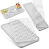 DOITOOL Double Layer Draining Tray: 2Pack Dish Drainer Drying Rack for Kitchen Counter, Non Slip Drain Board Dish Drain Tray Plastic Tea for Cup Bowl