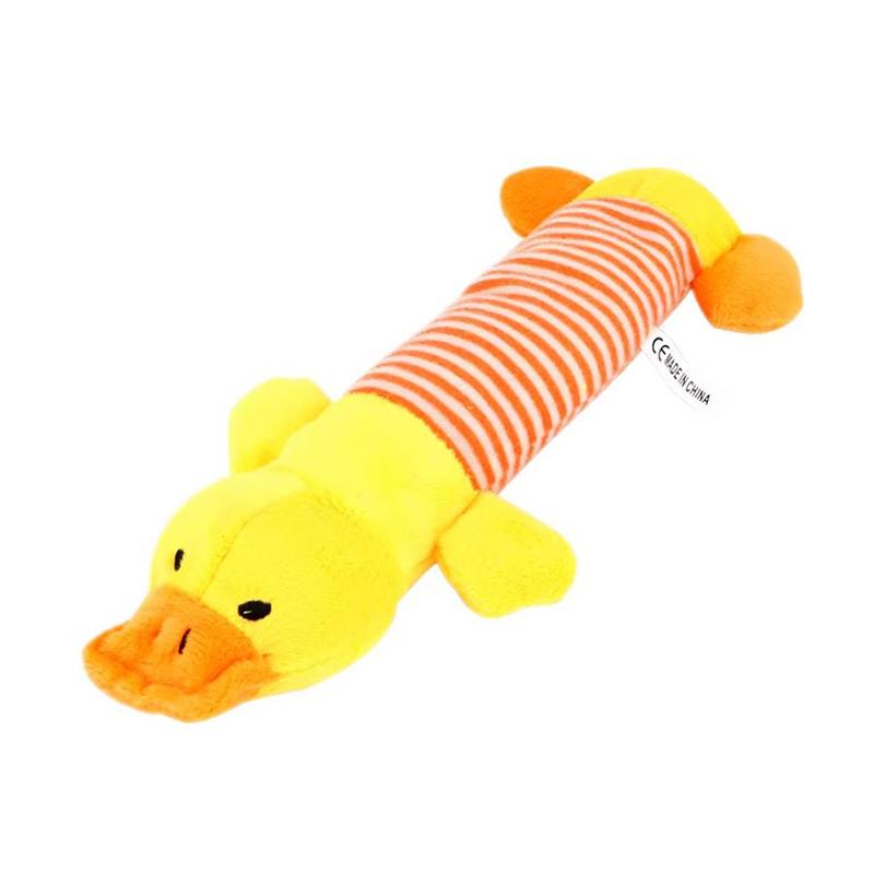 

Pet Dogs, Cats, Plush Cartoon Embroidery, Bite Resistant and Stress Relieving, Ducks, Pigs, Elephants, Cute Vocalizations Toys жёлтый