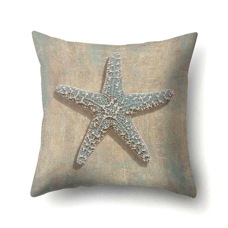 Blue Ocean Seaweed Polyester Pillow Case Car Decoration Home Print Pillow Bedside Sofa Waist Cushion Cover