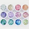 12pcs/Set Acrylic Powder With Chunky Glitter Sequins Chameleon Flakes 3In1 For Acrylic Nail Extension Carving Nail Art Decoratio