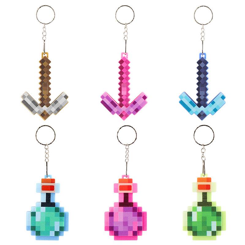 Svítící Pixelová Lektvarová Krumpáč Klíčenka Přívěsek na Batoh - Kreativní Hračka Příslušenství