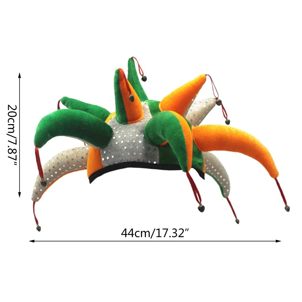 Tęczowy kolor cyrkowy kapelusz klauna w stylu vintage wielopunktowy kapelusz klauna filcowy świąteczny kapelusz klauna cosplay akcesoria pokazowe