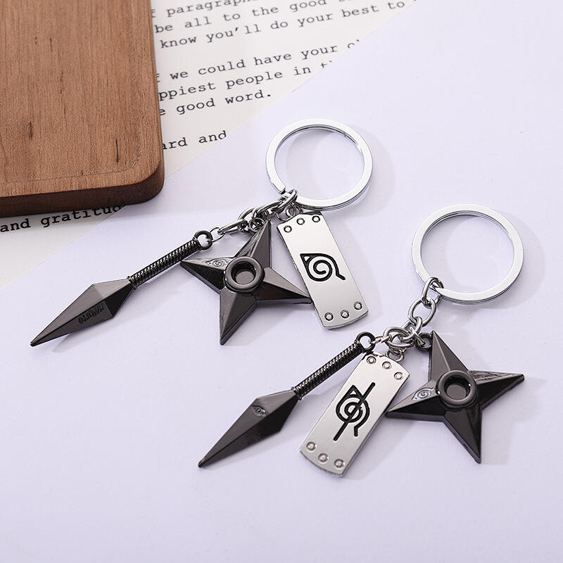 Naruto Ninja Shuriken Keyring Back Charm Key Holder Backku Gaku