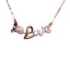 Purple Gold Women'S Diamond Letter Necklace Fashion Trend Rose Gold Clavicle Chain Jewelry