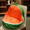 Kreativ Simulerings Vannmelon Plysj Sofapute Fylt Myk Åpen Vannmelonpute Fin Hjemmedekor