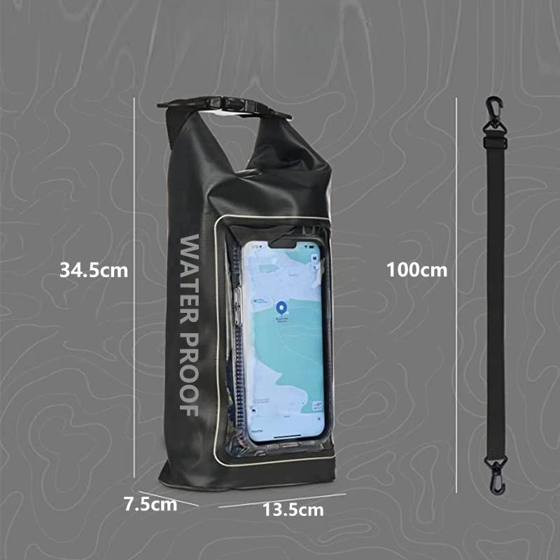 Outdoor-Sporttaschen 2L Dry Bag Touchscreen PVC Wasserdichte Taschen Für Trekking Driften Rafting Surfen Kajak Camping Ausrüstung