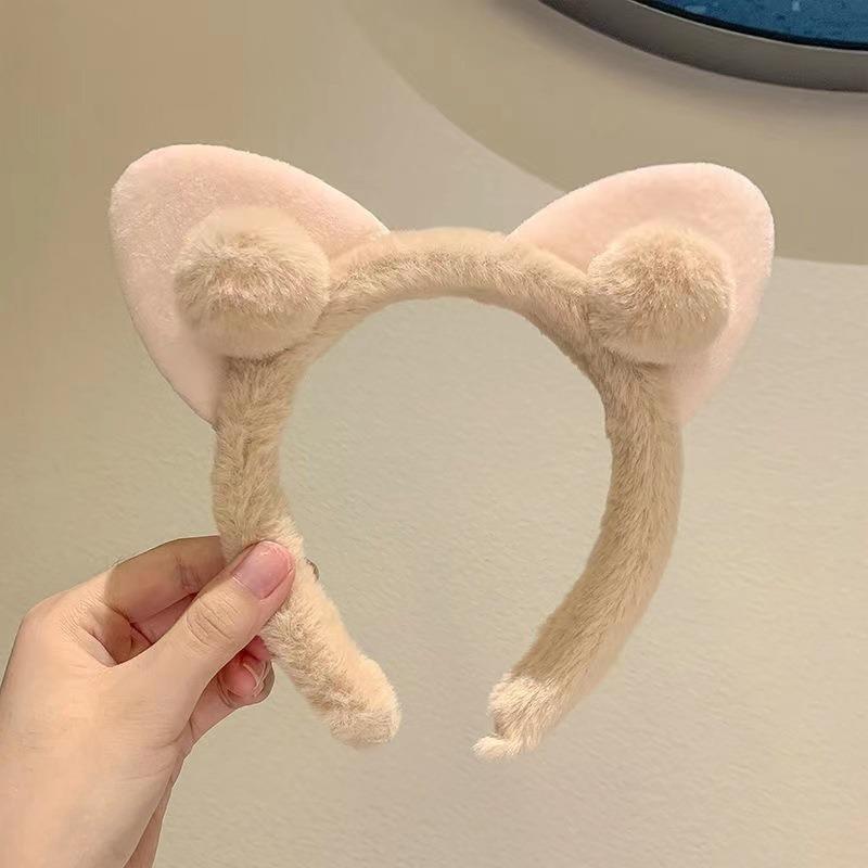Roztomilý králík kreslený plyšový obličej ženy vlasy Rim Wash čelenka Lolita ručně vyrobená čelenka jehněčí uši zvířecí čelenka