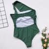Costume da bagno push up da donna estivo Costume da bagno solido Costume da bagno a vita alta con una spalla