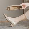 National style new Chinese single shoes annual temperament new rhinestone French thick heel high heels comfortable