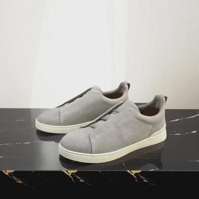 Men's Summer Black Leather Slip-On Sneakers: Breathable, Lightweight, Casual Round-Toe Flat-Soled Design