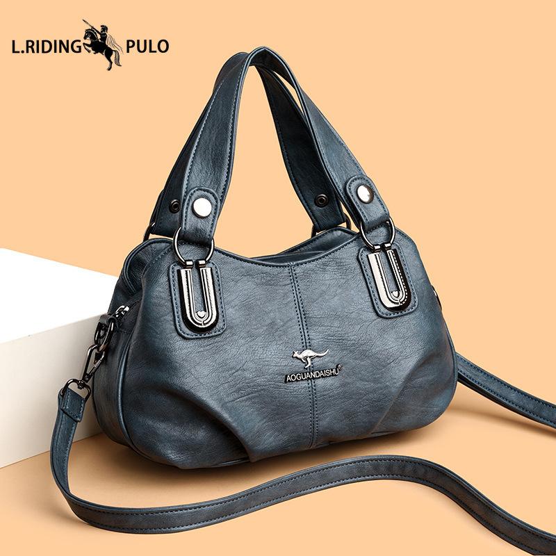 Women's Bags, European and American New Middle-aged Women's Handbags, Retro All-match Multi-layer Large-capacity One-shoulder Messenger Bag