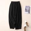 Women's Cotton-Linen Wide-Leg Pants - Smooth Drape Versatile Style Nine-Point Length