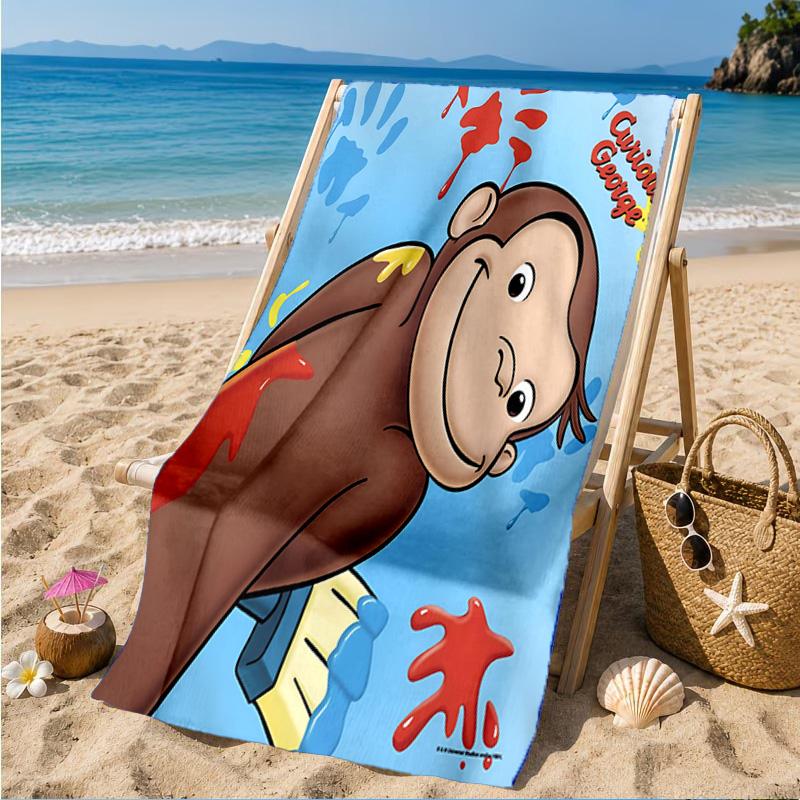 Curious George And Elephant Adventure Beach Towel, Quick-drying, Easy to Care for, Suitable for Both Fitness and Beach Vacations,Sports Essential