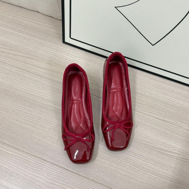 

Small inner height increase ballet single shoes women s summer new Mary Jane high heels red small leather shoes 33