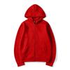 Felpa con cappuccio e zip tinta unita unisex Top sportivo casual