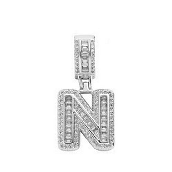 Rock Candy Letter Pendant: Trendy European & American Hip-Hop Style Copper Zircon Necklace with 26 English Alphabet Options