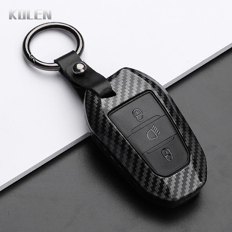 Abs Carbon Fiber Style Car Key Case Cover For Peugeot 207 208 3008 206 308 508 2008 407 5008 301 For Citroen C3 C4 C5 Berlingo