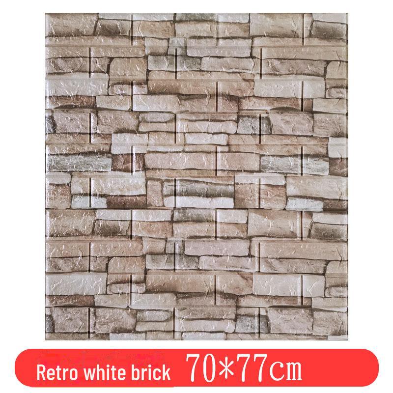 3D Retro Brick Pattern Self-Adhesive Foam Wall Stickers - Waterproof, Moisture-Proof, and Insulating for Hotels and Restaurants