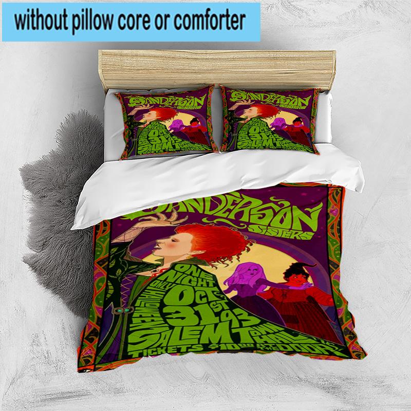 3PCS Halloween witches 3pcs Bedding,Including 3PCS Duvet Cover And 2pcs Pillowcases Perfect for Christmas,Ideal for Bedroom, Dormitory