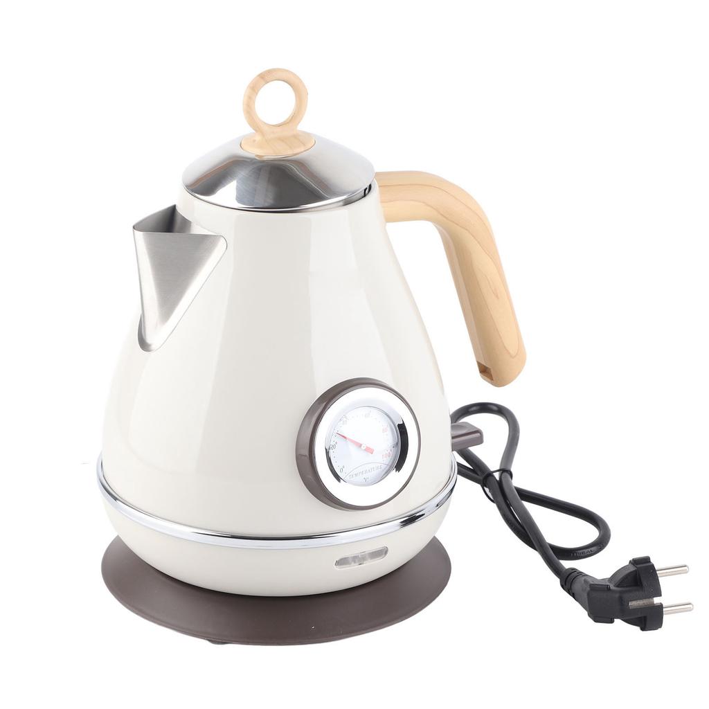 1.7L Electric Kettle Retro Wood Grain Dry Boil Protection Home Electric Kettle with Temperature