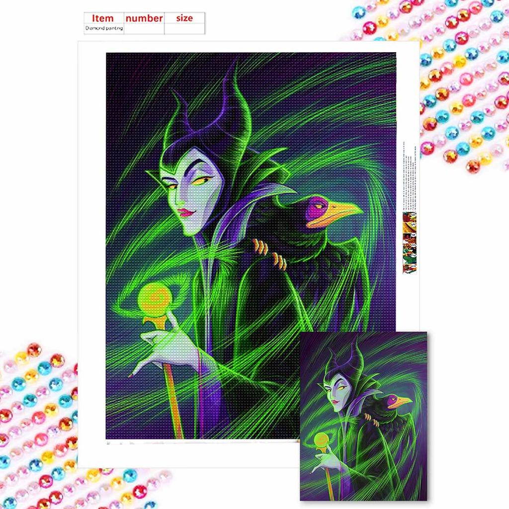 Full Round Diamond Painting The Witch and The Crow Art Rhinestone Picture Mosaic DIY 5D Cross Stitch Embroidery Home Decoration