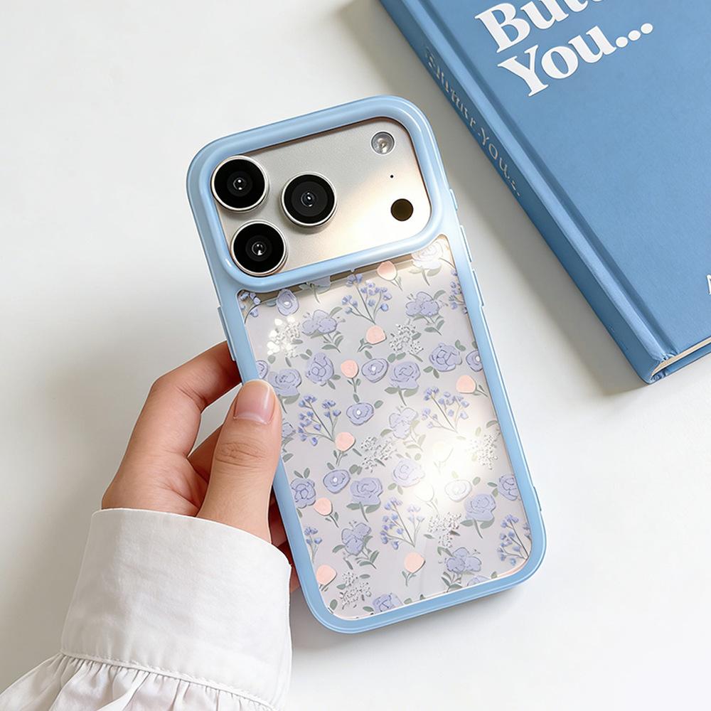 Full screen small orchid transparent mobile phone case, suitable for Apple 17/16Promax mobile phone case, iPhone15 protective case.