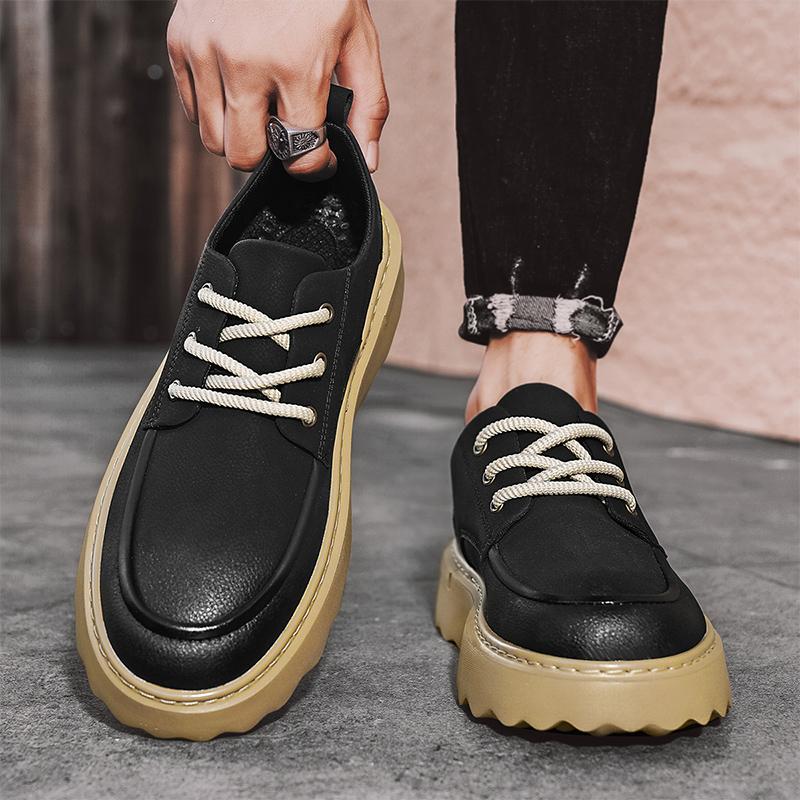 Male Comfortable Walking Shoe All-match Men Casual Footwear Lace-Up Luxury Brand Men's Antiskid Flats 2024 New Skate Shoes Men
