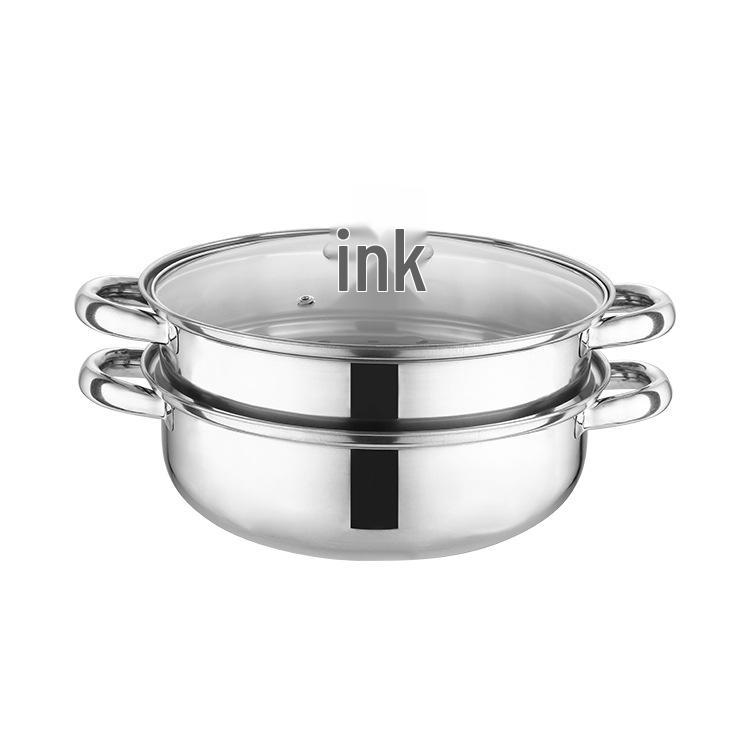 Многоярусная пароварка из нержавеющей стали в европейском стиле с возможностью нанесения логотипа и корзиной для варки на пару 28 cm