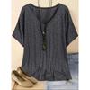 Plus Size V-Neck Loose Fit Casual Sports Tee