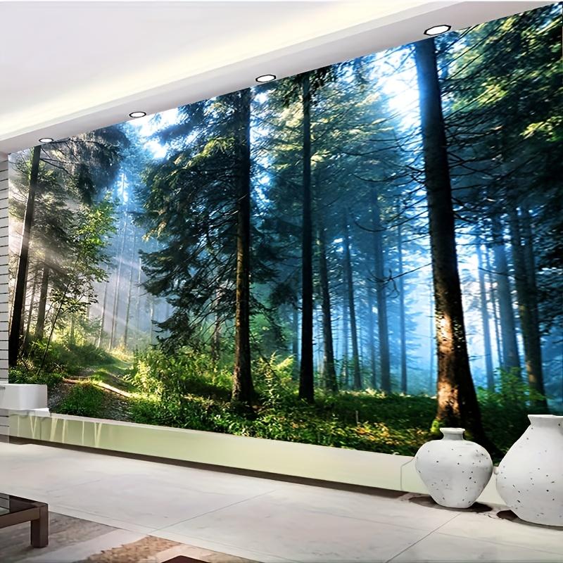 VIKAMA Forest Dawn Tapestry Healing Series Forest Sunshine Scenery Living Room Background Wall Room Decoration 74x94cm(29x37in)