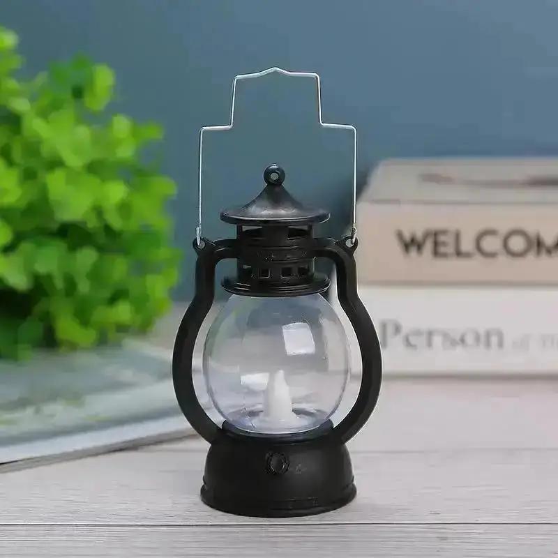 LED Light Christmas Decoration Halloween Retro Portable Lantern Vintage Electronic Candlestick Bar Atmosphere Decoration Light