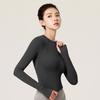 High-Elastic Waist Long Sleeve Nude Yoga Top for Running and Fitness