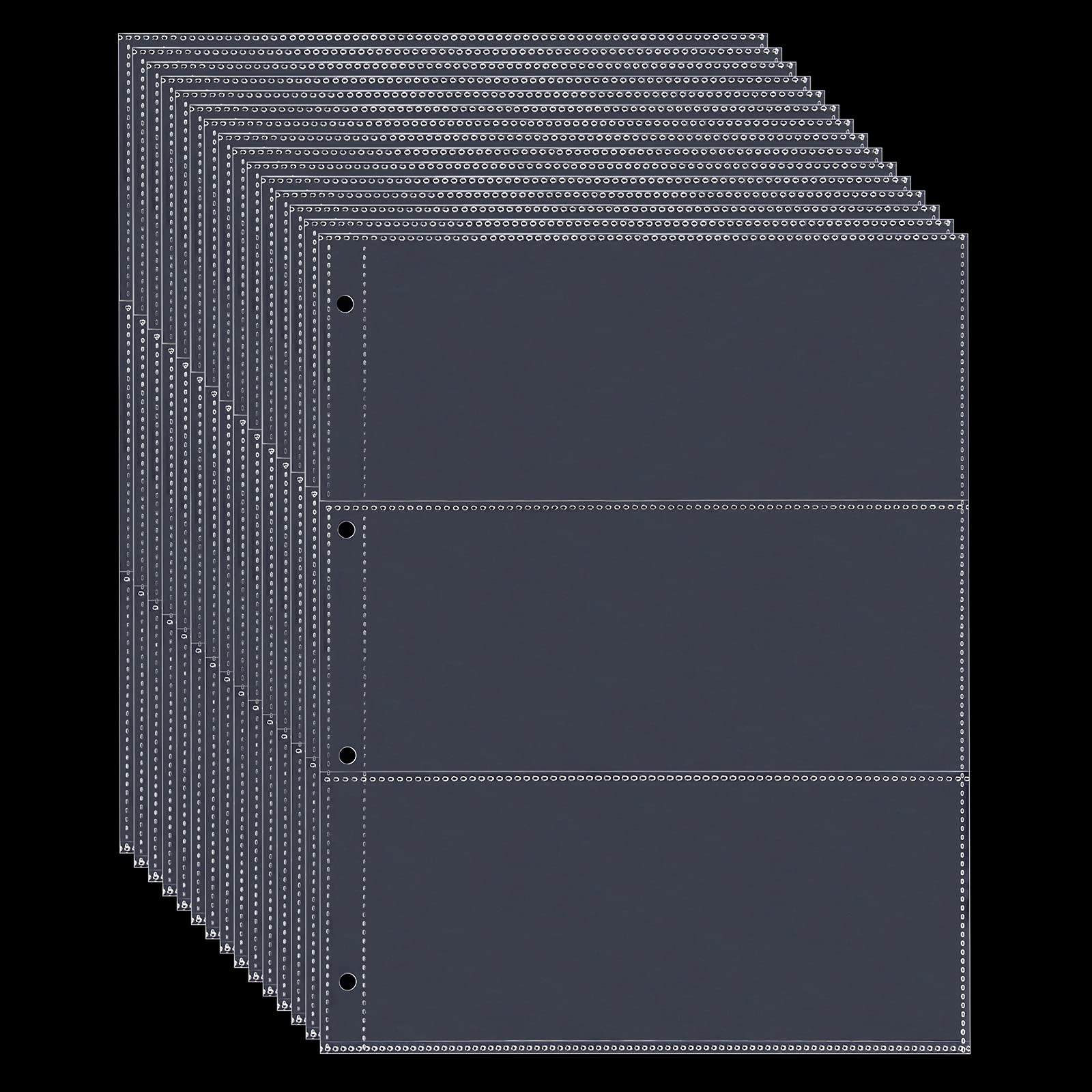 

MUDOR Страницы для хранения банкнот с 60 карманами, материал PP, без ПВХ, без кислоты, страница с 3 карманами для купюр, листы-вкладыши для коллекционеров, перфорированные карманы с 4 отверстиями