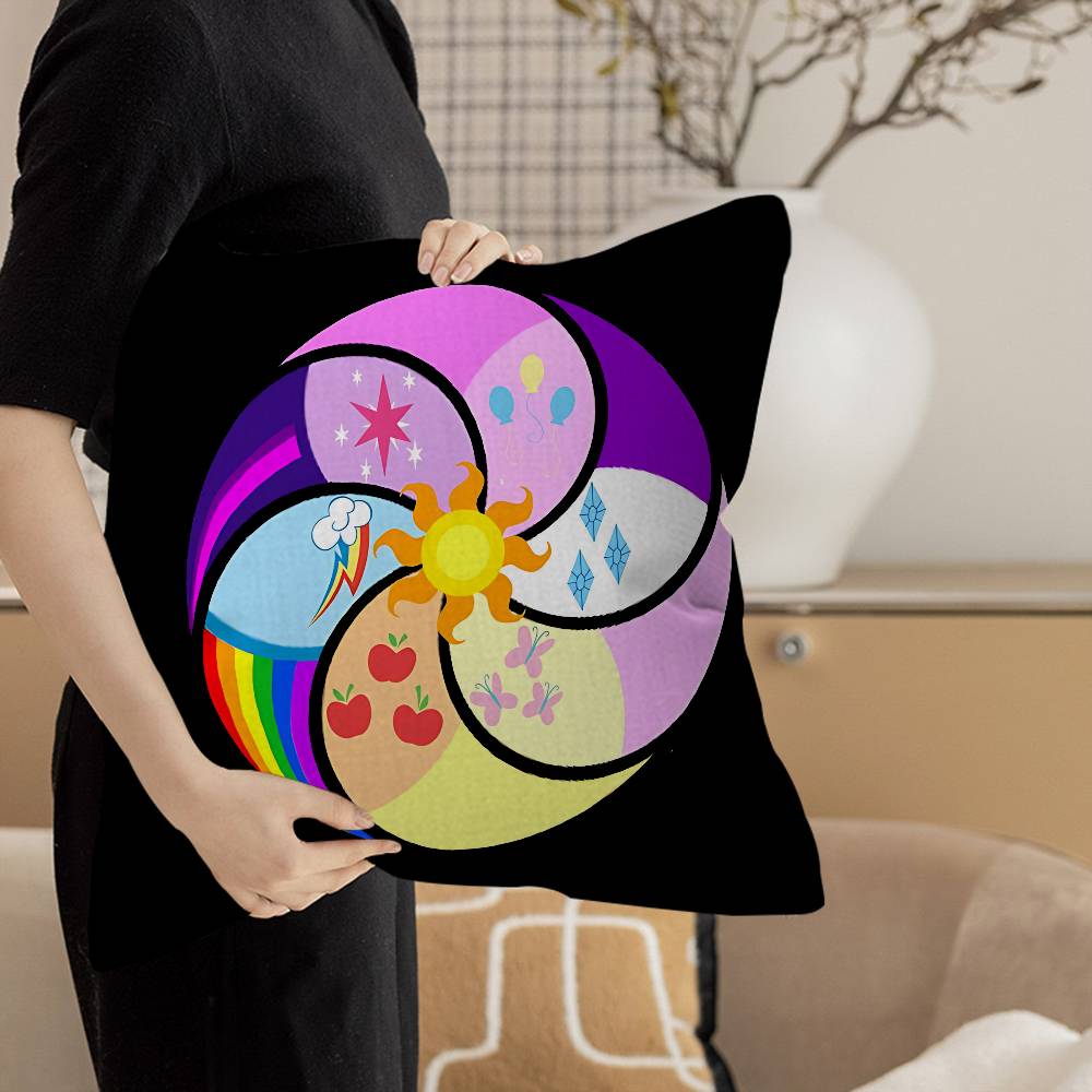M-My-L-Little-P-Pony Pillow Cover for Bedroom Room and Living Room Sofa Decorative Cushion Cover