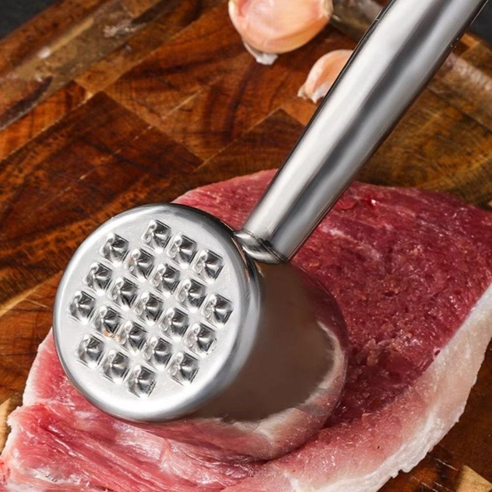 Knock Loose Beef Steak Tender Double Meat Tenderizer New Stainless Steel Meat Hammer  Kitchen