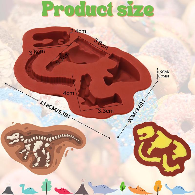 Dinosaurier Schokolade Silikonform Dino Knochen Fossil Skelett Kinder Lustige Form DIY Backwerkzeug Für Süßigkeiten Gummibärchen Halloween Weihnachten