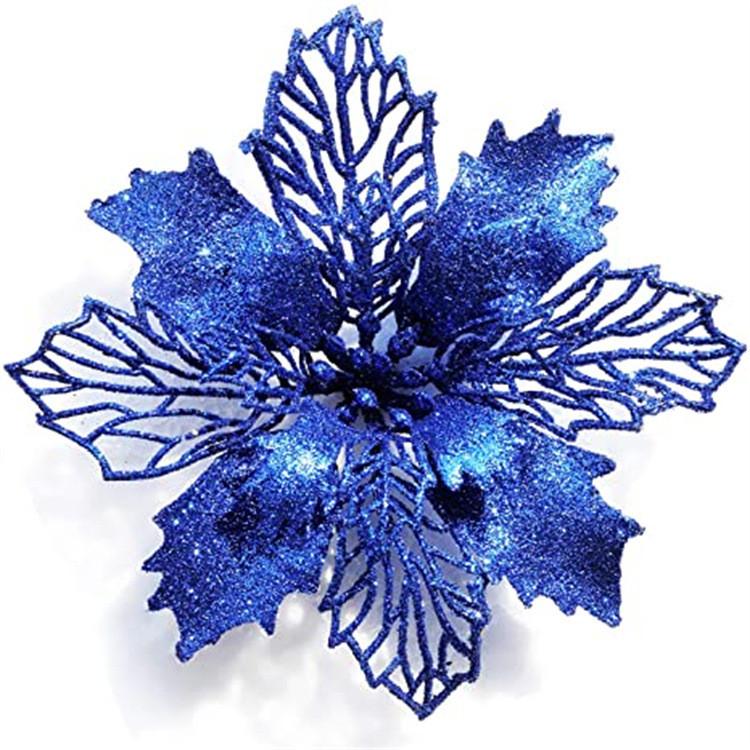 White Christmas Tree Decorations Artificial Flowers Ornaments Berry Stems Hanging Snowflakes for Xmas Tree Party Holiday Decor