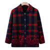 Grandma winter sweater cardigan lapel spring and autumn mother new knitted sweater medium and old top elderly clothes