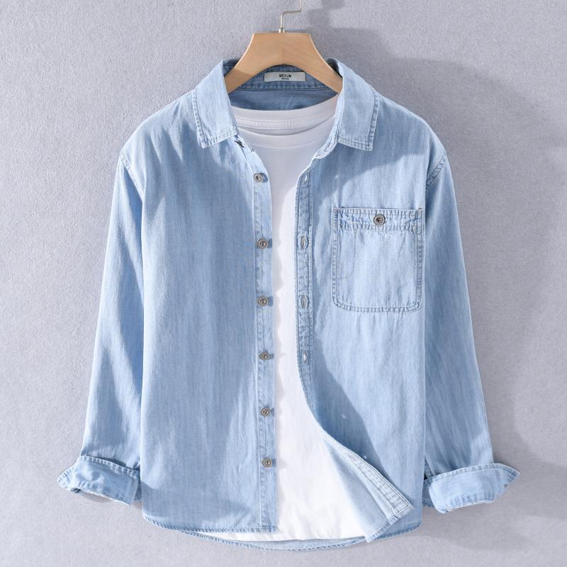 Men's Denim Casual Long Sleeve Shirt Jacket - Autumn/Winter Collection