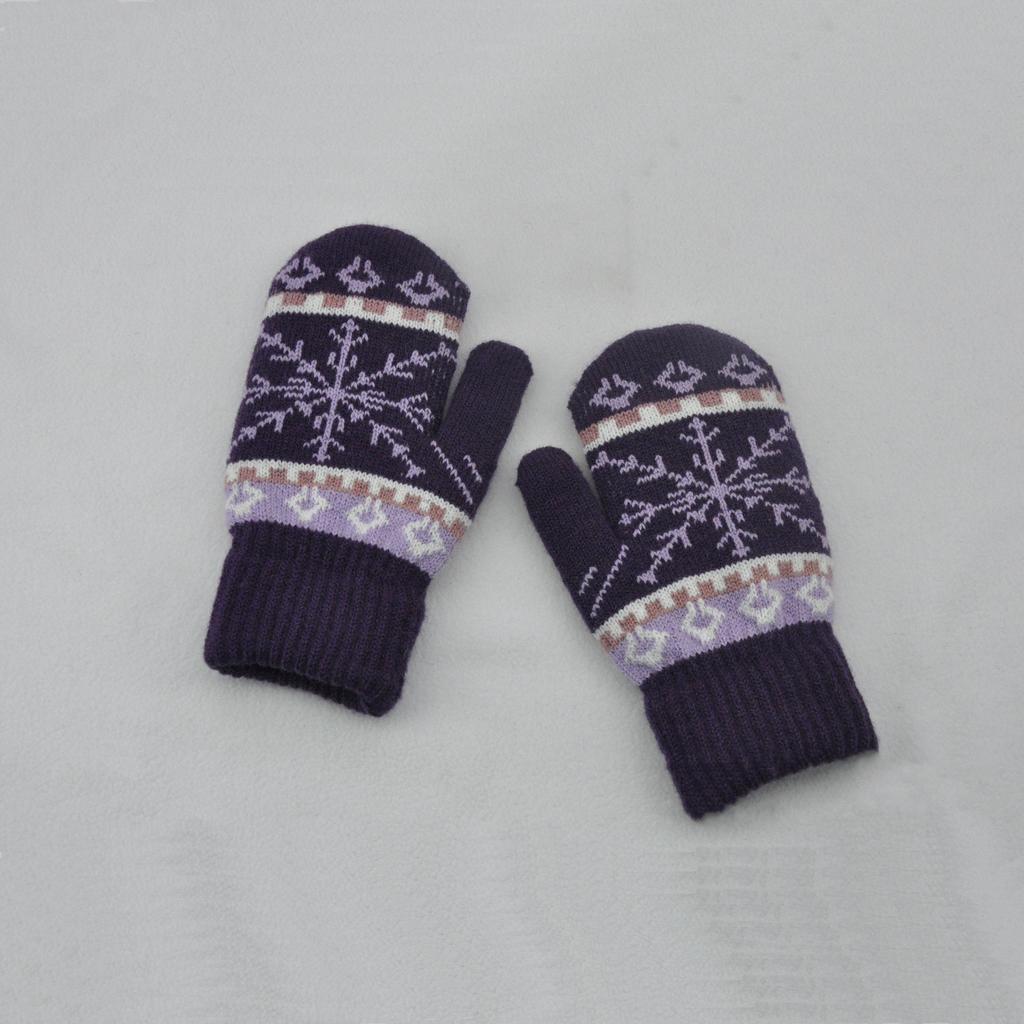 New Winter Thickened Plush Warm Snowflakes Finger Gloves For Men Women Knitted Mittens Outdoor Cycling Skiing Knitting Gloves